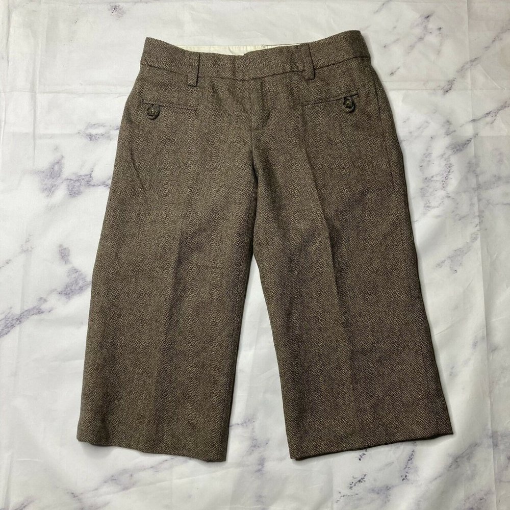 Banana Republic Wool Blend Culottes Pant Womens Size 0 Brown New Straight Shorts